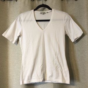 REPEAT NY Basic White Vee Neck for Suits Small